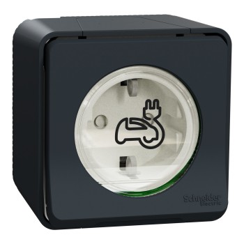 Mureva Styl EV | Подсилен контакт | Повърхностен монтаж, 16A, IP55, IK08, антрацит