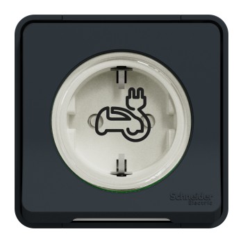 Mureva Styl EV | Подсилен контакт | Повърхностен монтаж, 16A, IP55, IK08, антрацит Mureva Styl EV | Подсилен контакт | Повърхностен монтаж, 16A, IP55, IK08, антрацит