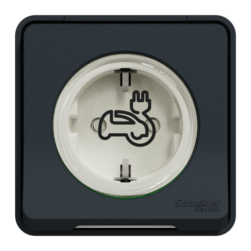 Mureva Styl EV | Подсилен контакт | Повърхностен монтаж, 16A, IP55, IK08, антрацит Mureva Styl EV | Подсилен контакт | Повърхностен монтаж, 16A, IP55, IK08, антрацит