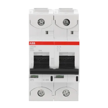 ABB S802N-B63 | Автоматичен прекъсвач | 2P, 63A, крива B