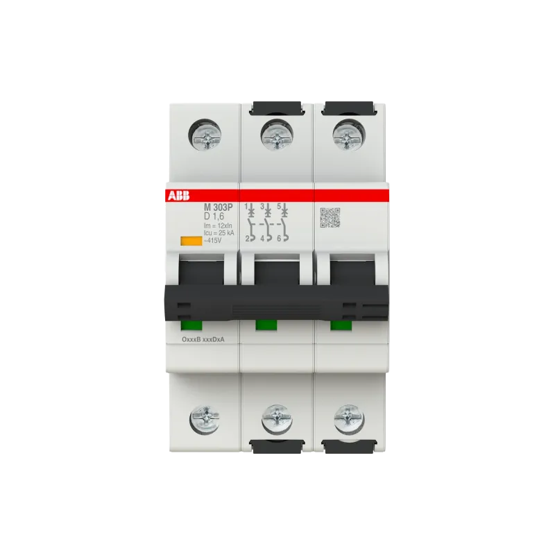 ABB M303P-D1.6 | Магнитен прекъсвач | 3P, 1.6A, крива D ABB M303P-D1.6 | Магнитен прекъсвач | 3P, 1.6A, крива D