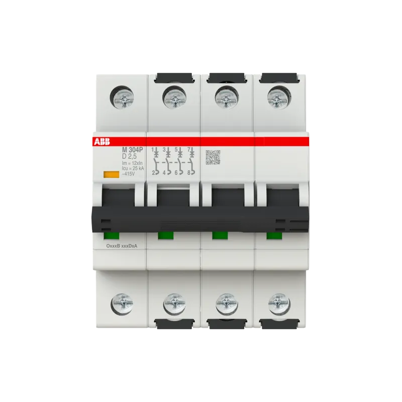 ABB M304P-D2.5 | Магнитен прекъсвач | 4P, 2.5A, крива D ABB M304P-D2.5 | Магнитен прекъсвач | 4P, 2.5A, крива D