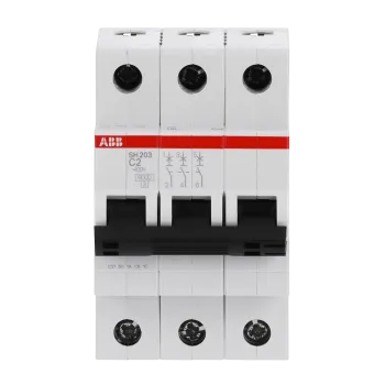 ABB SH203-C2 | Автоматичен прекъсвач | 3P, 2A, крива C