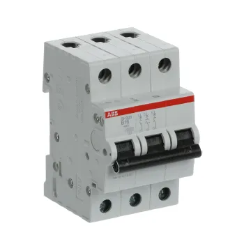 ABB SH203-B16 | Автоматичен прекъсвач | 3P, 16A, крива B ABB SH203-B16 | Автоматичен прекъсвач | 3P, 16A, крива B