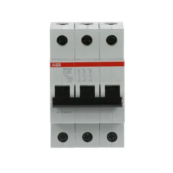 ABB SH203-C20 | Автоматичен прекъсвач | 3P, 20A, крива C