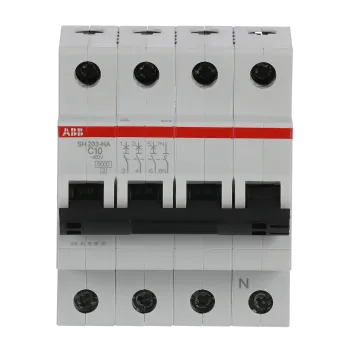 ABB SH203-C10NA | Автоматичен прекъсвач | 3P+N, 10A, крива C