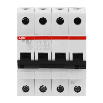 ABB SH203-C63NA | Автоматичен прекъсвач | 3P+N, 63A, крива C