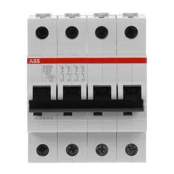 ABB S204L-C20 | Автоматичен прекъсвач | 4P, 20A, крива C