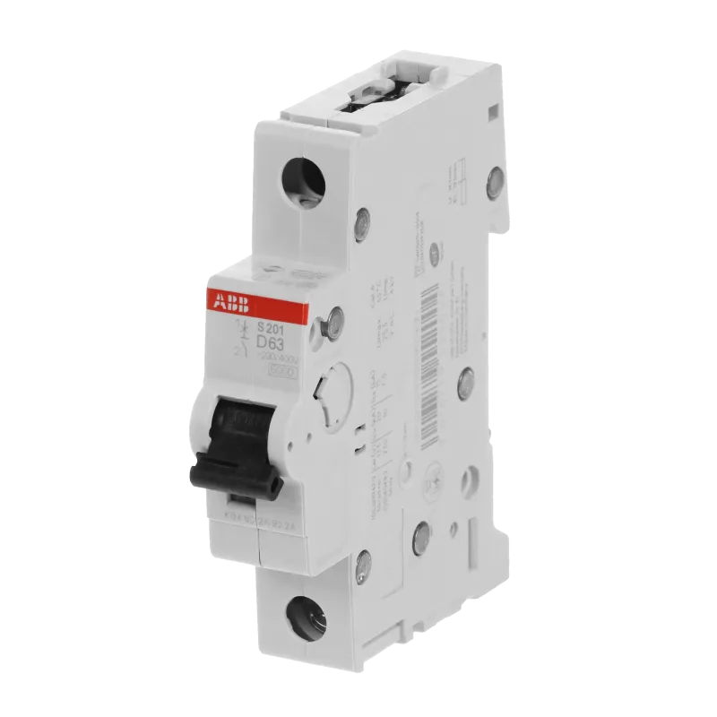 ABB S201-D63 | Автоматичен прекъсвач | 1P, 63A, крива D ABB S201-D63 | Автоматичен прекъсвач | 1P, 63A, крива D