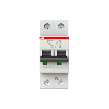 ABB S201-B1NA | Автоматичен прекъсвач | 1P+N, 1A, крива B, 6kA