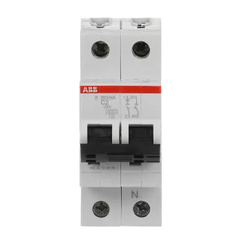 ABB S201-C2NA | Автоматичен прекъсвач | 1P+N, 2A, крива C, 6kA