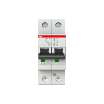 ABB S201-B2NA | Автоматичен прекъсвач | 1P+N, 2A, крива B, 6kA