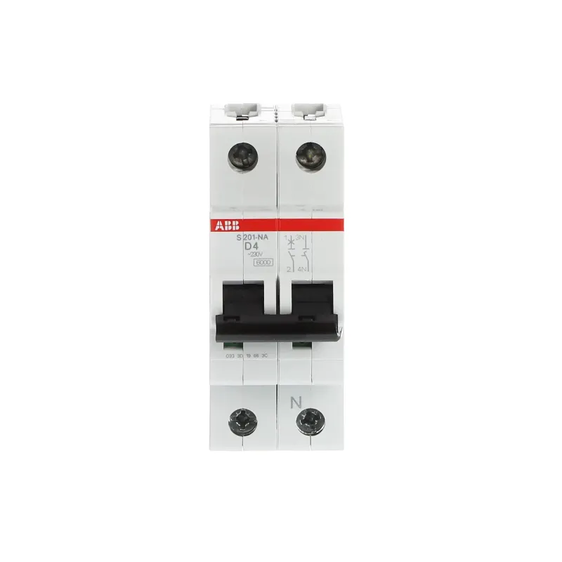 ABB S201-D4NA | Автоматичен прекъсвач | 1P+N, 4A, крива D, 6kA ABB S201-D4NA | Автоматичен прекъсвач | 1P+N, 4A, крива D, 6kA