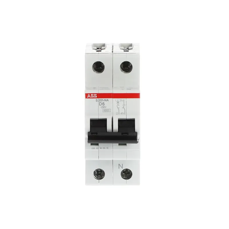 ABB S201-D6NA | Автоматичен прекъсвач | 1P+N, 6A, крива D, 6kA