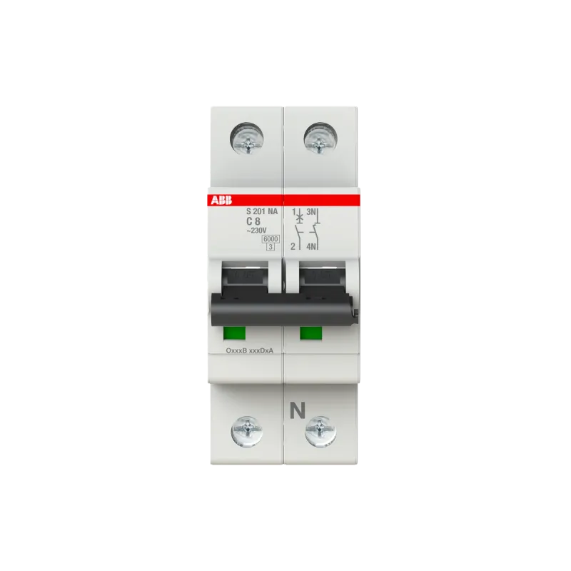 ABB S201-C8NA | Автоматичен прекъсвач | 1P+N, 8A, крива C, 6kA