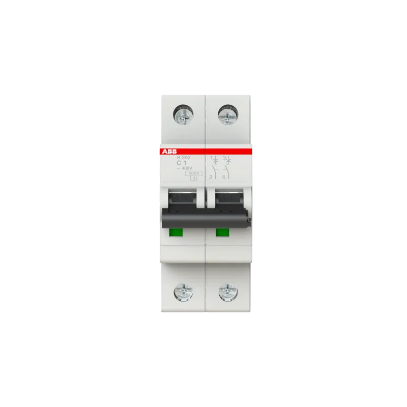 ABB S202-C1 | Автоматичен прекъсвач | 2P, 1A, крива C ABB S202-C1 | Автоматичен прекъсвач | 2P, 1A, крива C