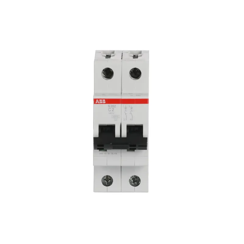 ABB S202-C2 | Автоматичен прекъсвач | 2P, 2A, крива C ABB S202-C2 | Автоматичен прекъсвач | 2P, 2A, крива C