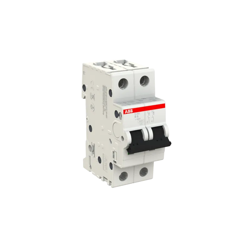 ABB S202-B6 | Автоматичен прекъсвач | 2P, 6A, крива B ABB S202-B6 | Автоматичен прекъсвач | 2P, 6A, крива B