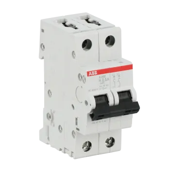 ABB S202-K0.5 | Автоматичен прекъсвач | 2P, 0.5A, крива K ABB S202-K0.5 | Автоматичен прекъсвач | 2P, 0.5A, крива K