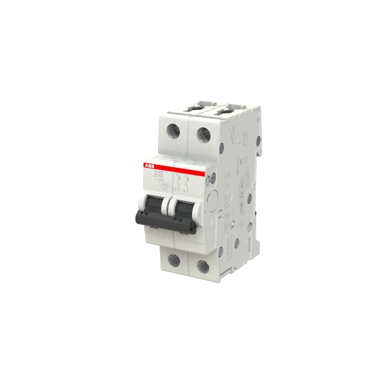 ABB S202-C16 | Автоматичен прекъсвач | 2P, 16A, крива C ABB S202-C16 | Автоматичен прекъсвач | 2P, 16A, крива C
