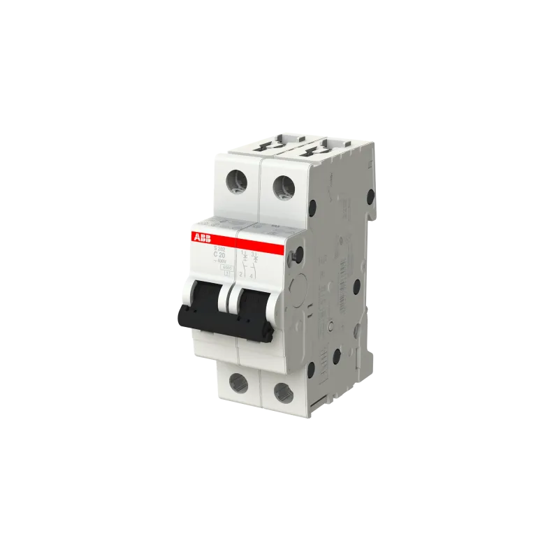ABB S202-C20 | Автоматичен прекъсвач | 2P, 20A, крива C ABB S202-C20 | Автоматичен прекъсвач | 2P, 20A, крива C
