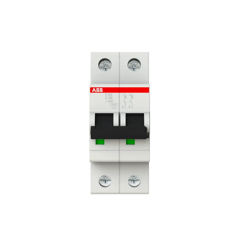 ABB S202-C20 | Автоматичен прекъсвач | 2P, 20A, крива C ABB S202-C20 | Автоматичен прекъсвач | 2P, 20A, крива C