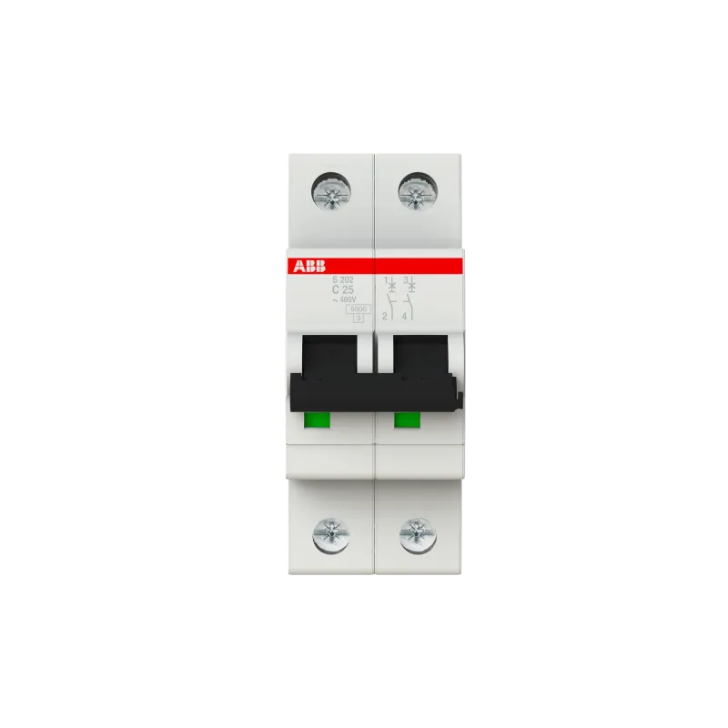 ABB S202-C25 | Автоматичен прекъсвач | 2P, 25A, крива C ABB S202-C25 | Автоматичен прекъсвач | 2P, 25A, крива C
