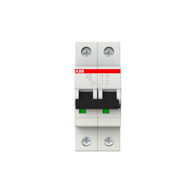 ABB S202-B32 | Автоматичен прекъсвач | 2P, 32A, крива B ABB S202-B32 | Автоматичен прекъсвач | 2P, 32A, крива B