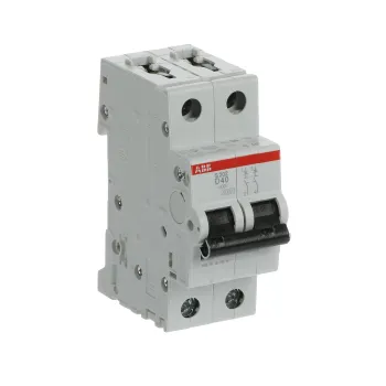 ABB S202-D40 | Автоматичен прекъсвач | 2P, 40A, крива D ABB S202-D40 | Автоматичен прекъсвач | 2P, 40A, крива D