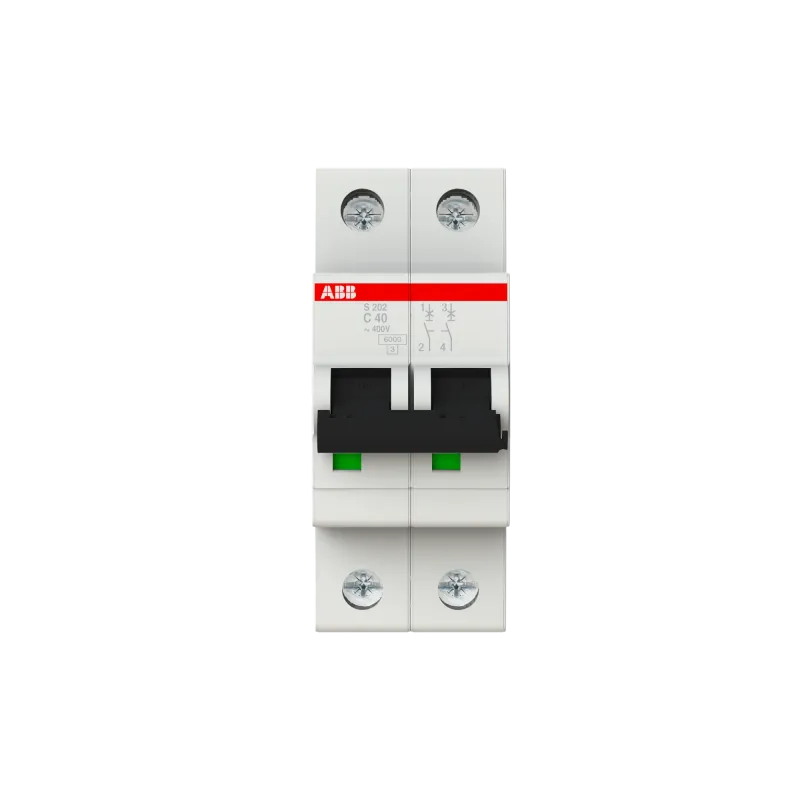 ABB S202-C40 | Автоматичен прекъсвач | 2P, 40A, крива C ABB S202-C40 | Автоматичен прекъсвач | 2P, 40A, крива C