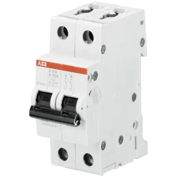 ABB S202-K15 | Автоматичен прекъсвач | 2P, 15A, крива K ABB S202-K15 | Автоматичен прекъсвач | 2P, 15A, крива K