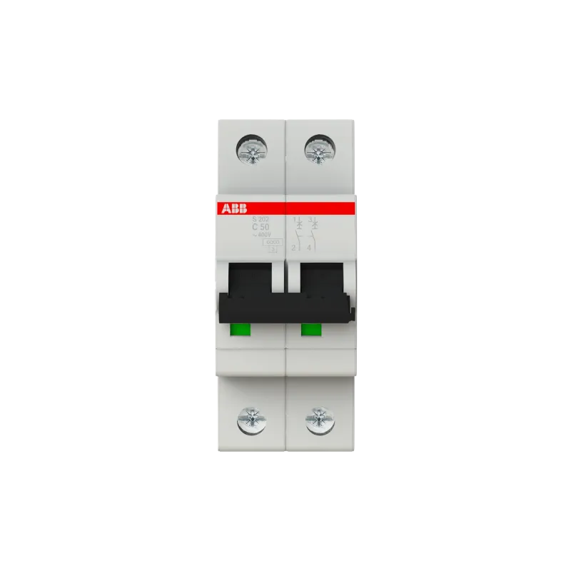 ABB S202-C50 | Автоматичен прекъсвач | 2P, 50A, крива C ABB S202-C50 | Автоматичен прекъсвач | 2P, 50A, крива C