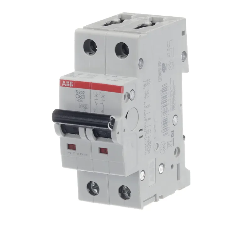ABB S202-C63 | Автоматичен прекъсвач | 2P, 63A, крива C ABB S202-C63 | Автоматичен прекъсвач | 2P, 63A, крива C