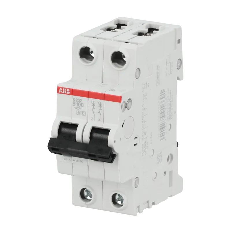 ABB S202-B100 | Автоматичен прекъсвач | 2P, 100A, крива B, 6kA ABB S202-B100 | Автоматичен прекъсвач | 2P, 100A, крива B, 6kA