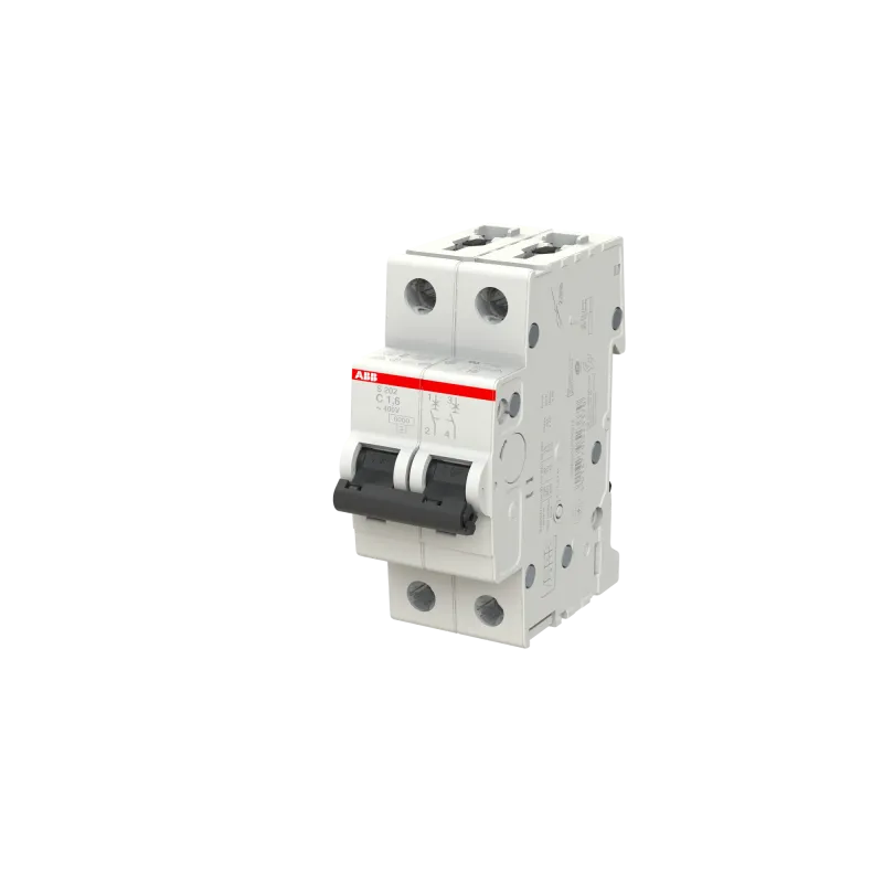 ABB S202-C1.6 | Автоматичен прекъсвач | 2P, 1.6A, крива C ABB S202-C1.6 | Автоматичен прекъсвач | 2P, 1.6A, крива C