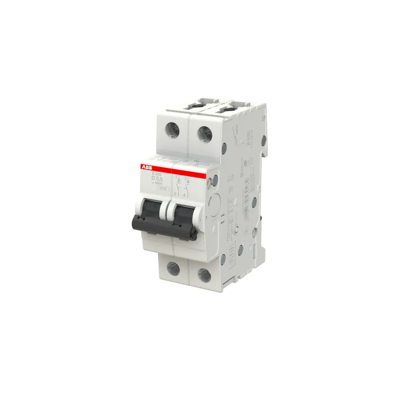 ABB S202-D0.5 | Автоматичен прекъсвач | 2P, 0.5A, крива D ABB S202-D0.5 | Автоматичен прекъсвач | 2P, 0.5A, крива D