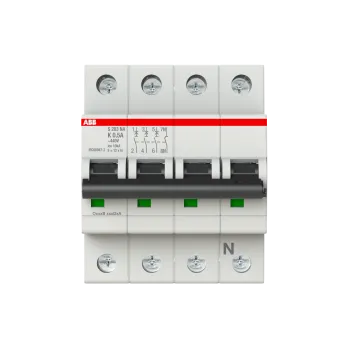 ABB S203-K0.5NA | Автоматичен прекъсвач | 3P+N, 0.5A, крива K