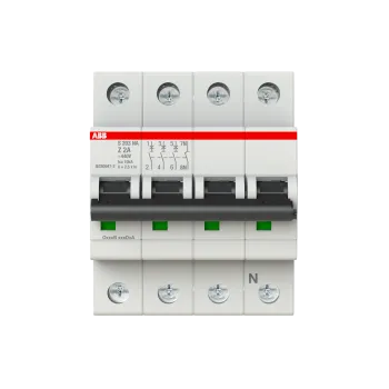 ABB S203-Z2NA | Автоматичен прекъсвач | 3P+N, 2A, крива Z