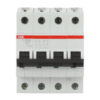 ABB S203-D32NA | Автоматичен прекъсвач | 3P+N, 32A, крива D