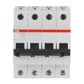 ABB S203-K6NA | Автоматичен прекъсвач | 3P+N, 6A, крива K