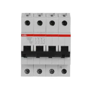 ABB S203-B40NA | Автоматичен прекъсвач | 3P+N, 40A, крива B