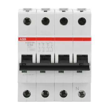 ABB S203-D50NA | Автоматичен прекъсвач | 3P+N, 50A, крива D