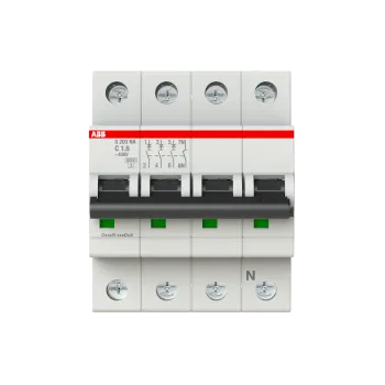 ABB S203-C1.6NA | Автоматичен прекъсвач | 3P+N, 1.6A, крива C