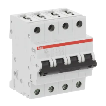 ABB S204-B25 | Автоматичен прекъсвач | 4P, 25A, крива B ABB S204-B25 | Автоматичен прекъсвач | 4P, 25A, крива B