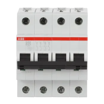 ABB S204-B25 | Автоматичен прекъсвач | 4P, 25A, крива B
