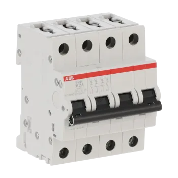 ABB S204-K2 | Автоматичен прекъсвач | 4P, 2A, крива K ABB S204-K2 | Автоматичен прекъсвач | 4P, 2A, крива K