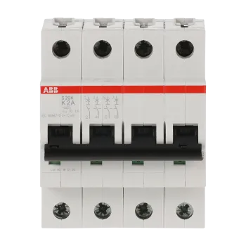 ABB S204-K2 | Автоматичен прекъсвач | 4P, 2A, крива K