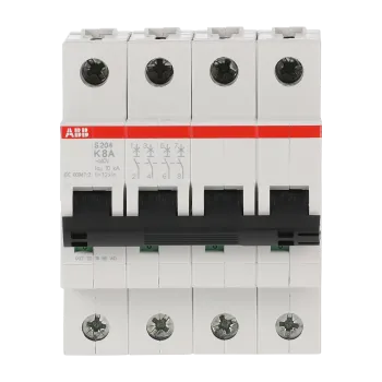 ABB S204-K8 | Автоматичен прекъсвач | 4P, 8A, крива K