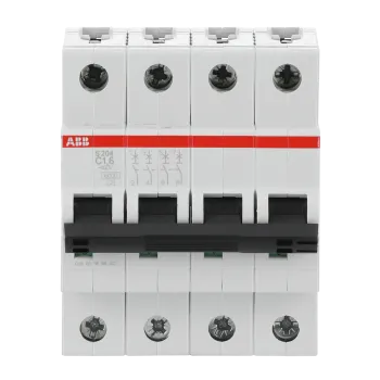 ABB S204-C1.6 | Автоматичен прекъсвач | 4P, 1.6A, крива C
