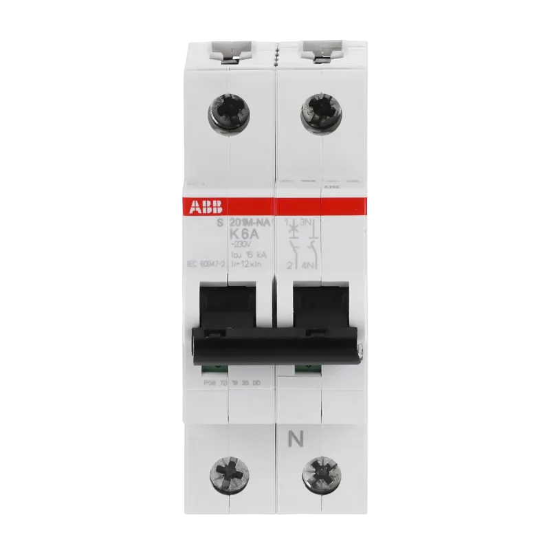 ABB S201M-K6NA | Автоматичен прекъсвач | 1P+N, 6A, крива K ABB S201M-K6NA | Автоматичен прекъсвач | 1P+N, 6A, крива K
